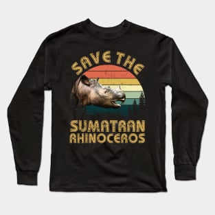 Save The Sumatran Rhinoceros Long Sleeve T-Shirt